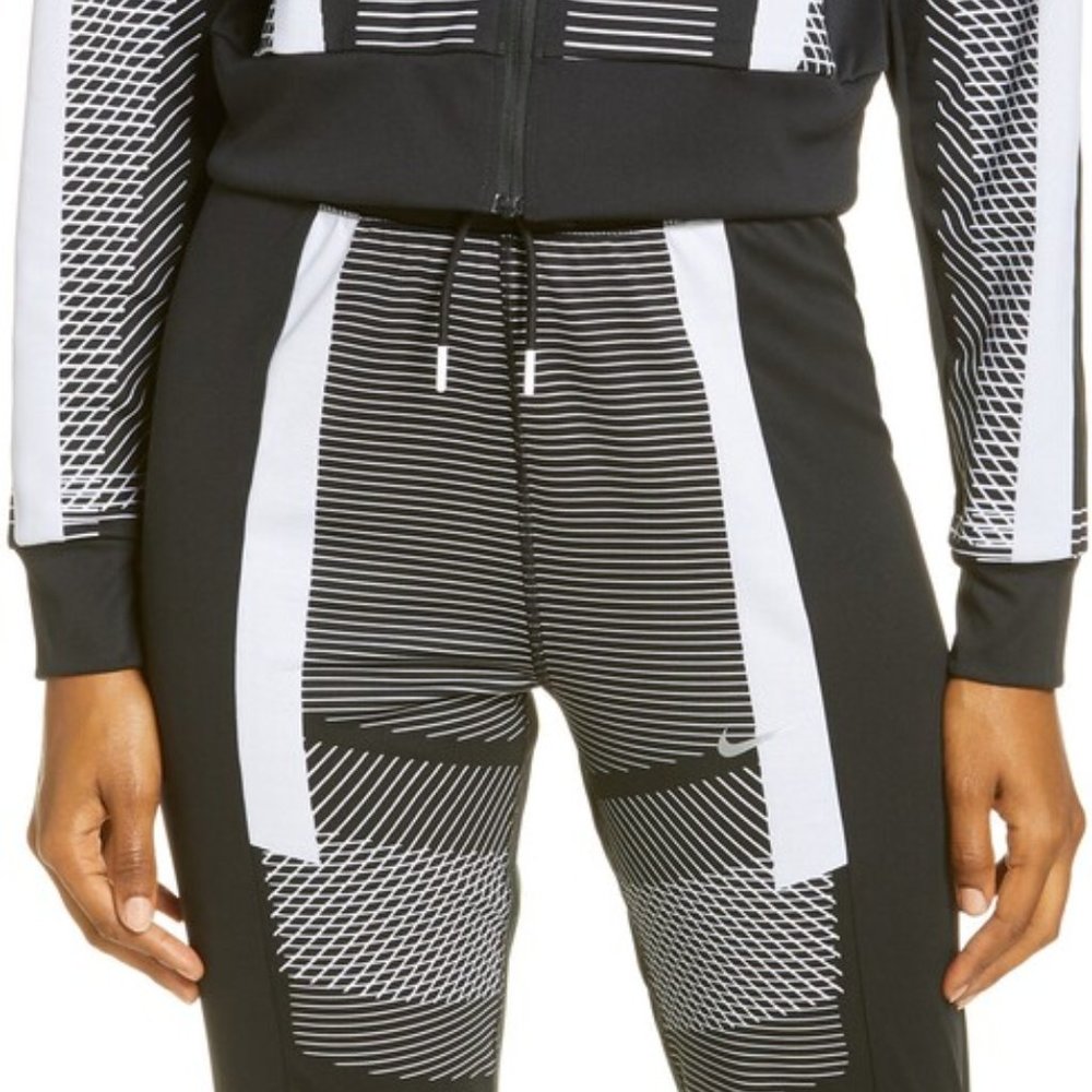 Nike Pro Dri fit 7/8 joggers, Black, White Stripe - XS